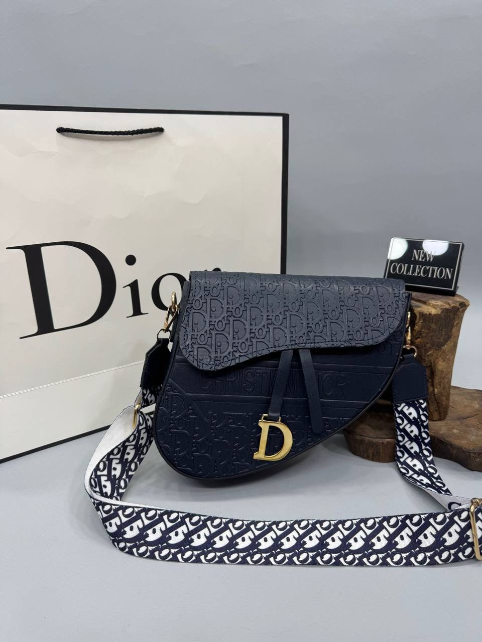 Christian Dior Lacivert Saddle Omuz Çantası