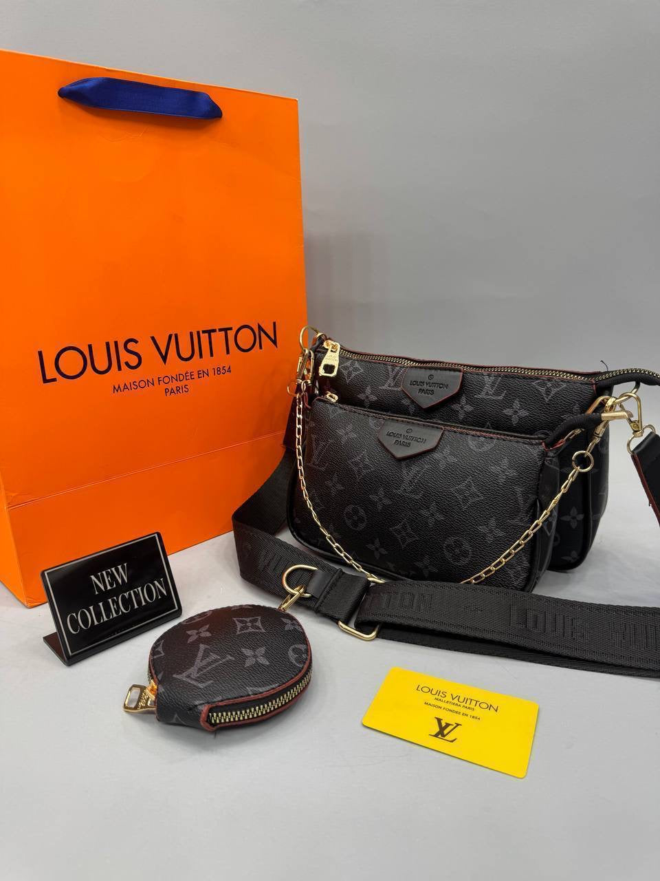 Louis Vuitton Monogram Zincirli Çapraz Çanta Seti