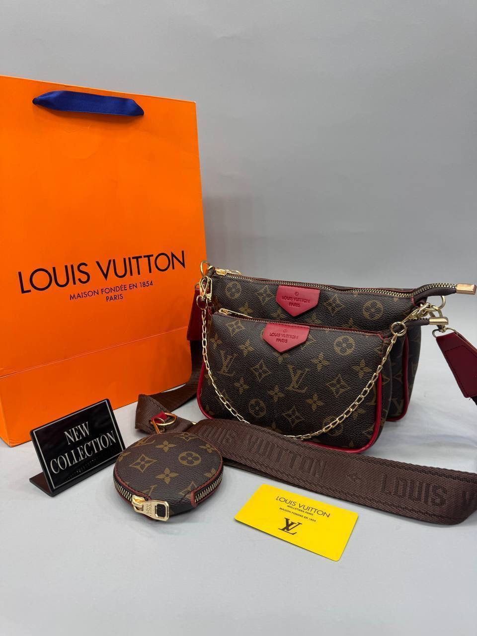 Louis Vuitton Monogram Zincirli Çapraz Çanta Seti