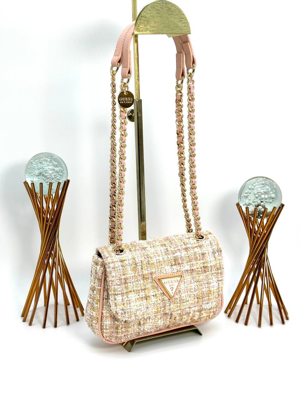 Guess Pembe Dokulu Omuz/El Çantası