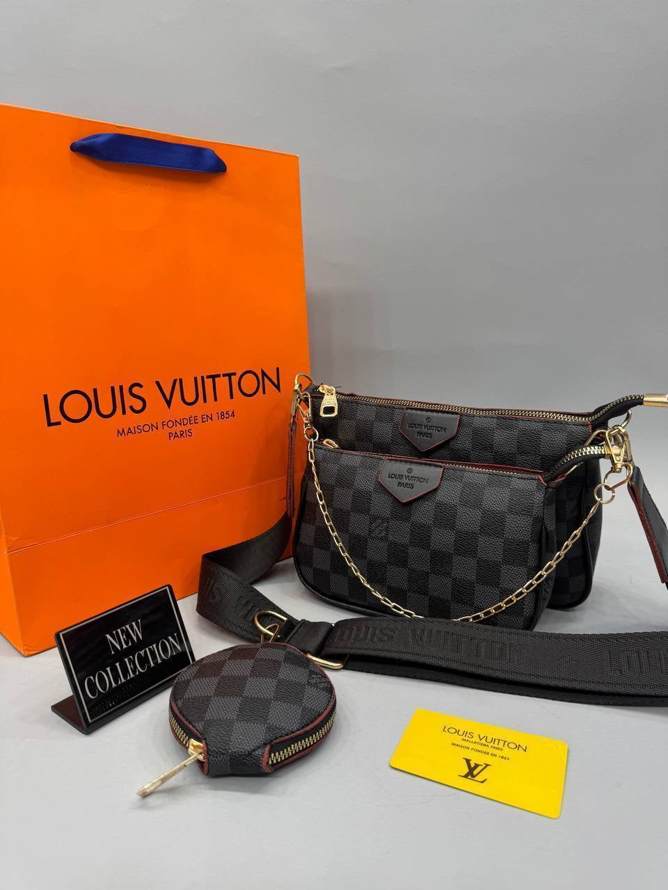 Louis Vuitton Monogram Zincirli Çapraz Çanta Seti