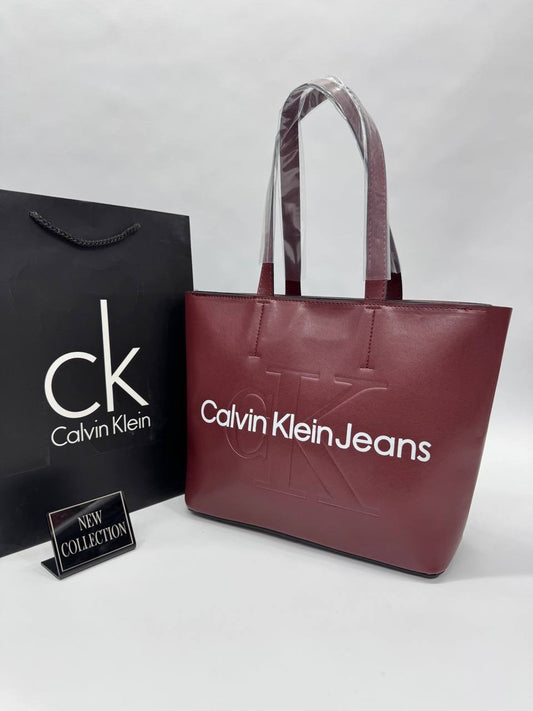 Calvin Klein Bordo Logolu Omuz Çantası