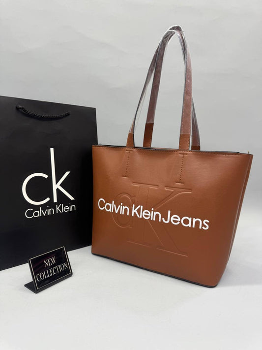 Calvin Klein Kahve Logolu Omuz Çantası