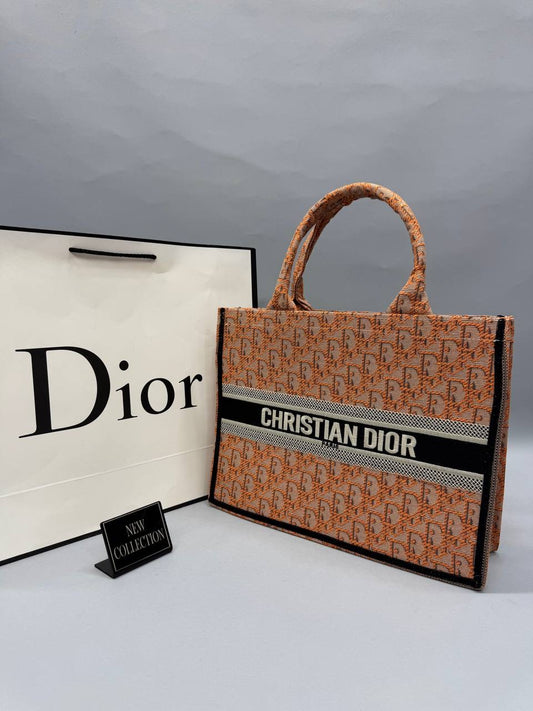 Christian Dior Turuncu Logolu Tote Çanta