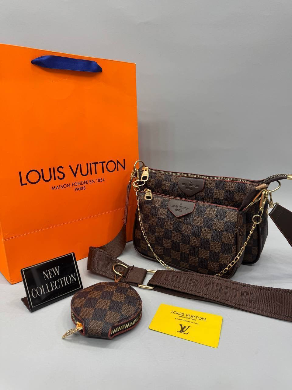 Louis Vuitton Monogram Zincirli Çapraz Çanta Seti