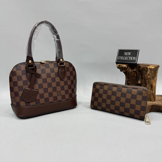Louis Vuitton Damier Desenli Çanta & Cüzdan Seti