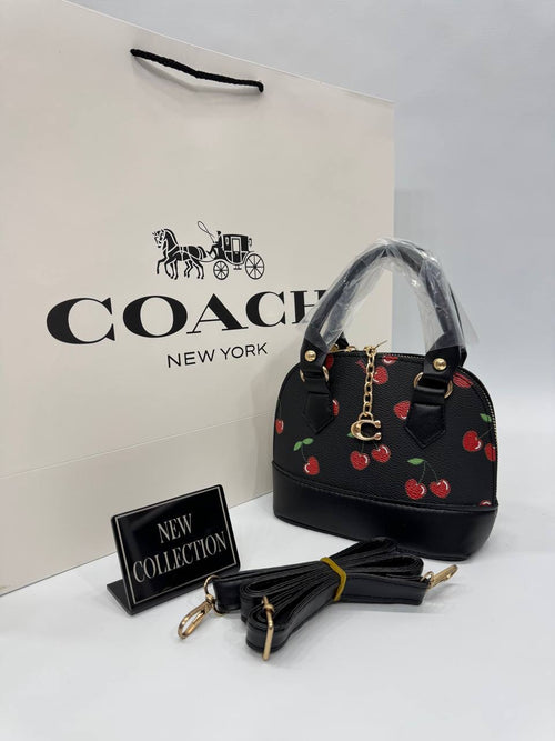 Coach Kiraz Siyah Monogram Mini Çanta