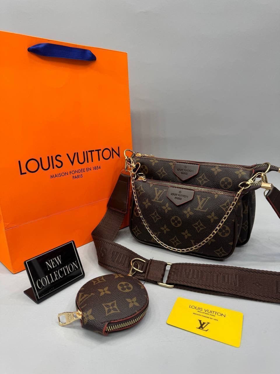 Louis Vuitton Monogram Zincirli Çapraz Çanta Seti