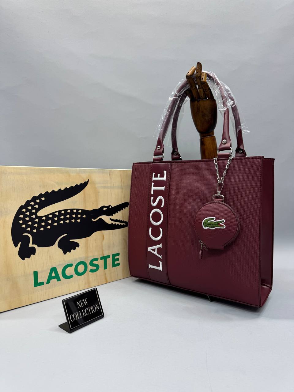 Lacoste Bordo Yeni Sezon Omuz çantası