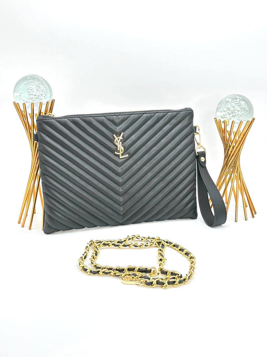 Yves Saint Laurent Siyah gold El Çantası