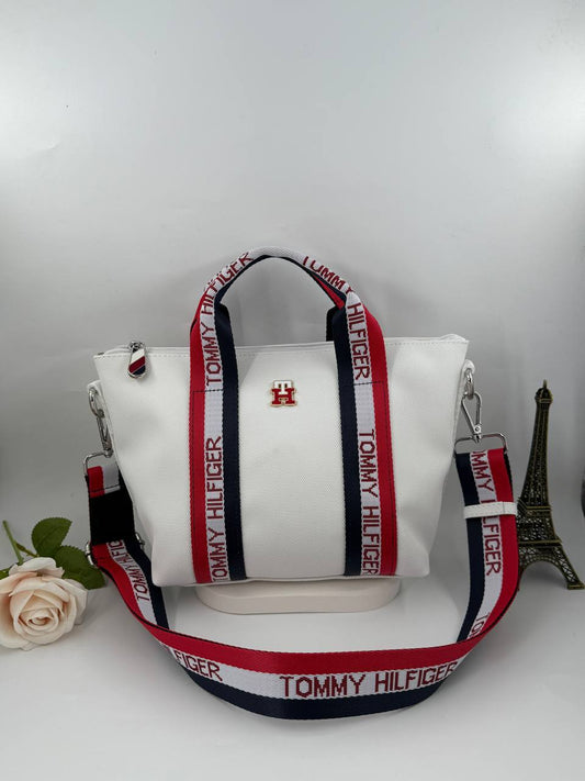 Tommy Hilfiger Logo Tape  Beyaz Omuz Çantası