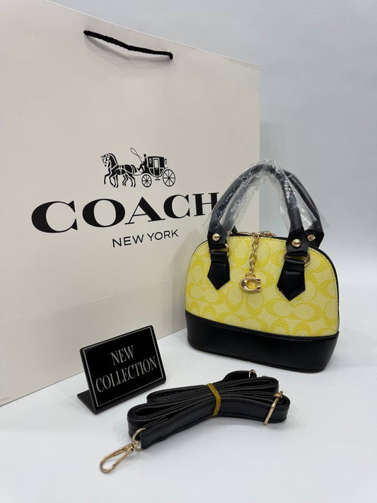 Coach Siyah Sarı Monogram Mini Çanta