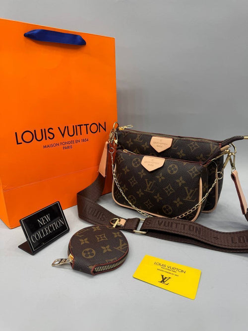 Louis Vuitton Monogram Zincirli Çapraz Çanta Seti