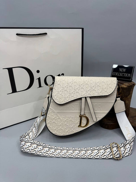 Christian Dior Krem Saddle Omuz Çantası