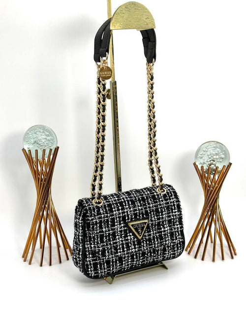 Guess Siyah/gri Dokulu Omuz/El çantası