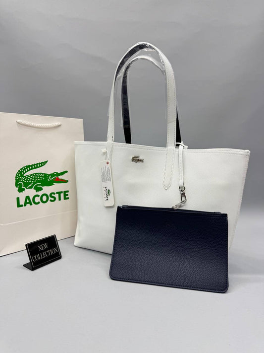 Lacoste Beyaz Lacivert Çift Taraflı Kadın Omuz Çantası