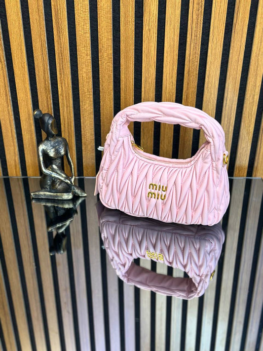 Miu Miu Pembe Büzgülü El/Omuz Çantası